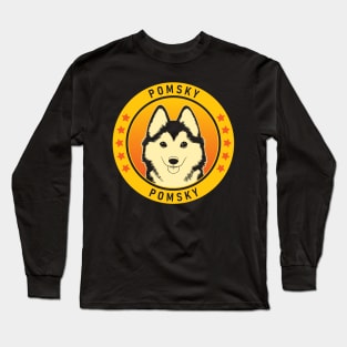 Pomsky Dog Portrait Long Sleeve T-Shirt